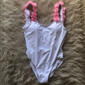 3D flower strap backless one piece swimsuit